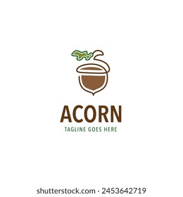 Acorn logo icon design template vector illustration idea