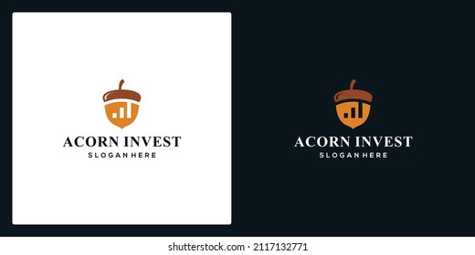 Acorn logo illustration vector with symbols investment financial logo