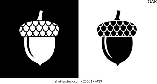 Acorn logo. Isolated acorn on white background. Oak