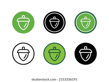 Acorn logo set, oak nut icon design