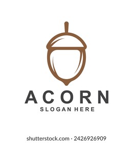 Acorn logo simple design template flat vector illustration