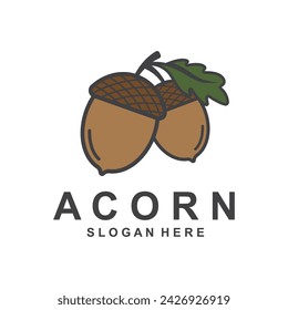 Acorn logo simple design template flat vector illustration