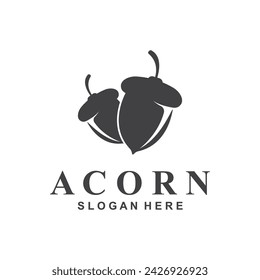 Acorn logo simple design template flat vector illustration