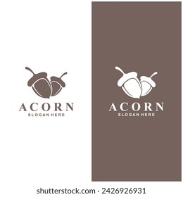 Acorn-Logo einfache Design-Vorlage flache Vektor-Illustration