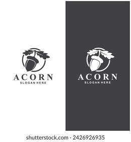 Acorn logo simple design template flat vector illustration