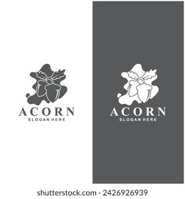 Acorn logo simple design template flat vector illustration