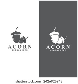 Acorn logo simple design template flat vector illustration