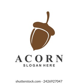 Acorn logo simple design template flat vector illustration
