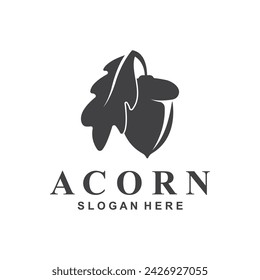 Acorn logo simple design template flat vector illustration