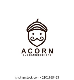 Acorn Logo Template Design Vector, Emblem, Design Concept, Creative Symbol, Icon