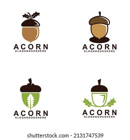 Acorn Logo Template Design Vector, Emblem, Design Concept, Creative Symbol, Icon