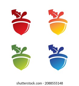 Acorn logo template vector icon set
