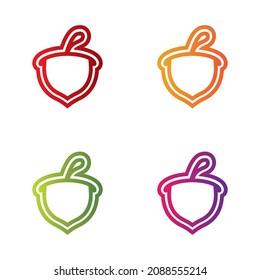 Acorn logo template vector icon set
