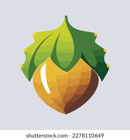 acorn logo, without text, flat 2d, vector image stock
