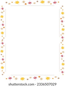 Acorn Maple Leaf Border Frame 11.