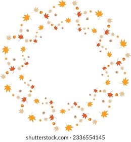 
Acorn Maple Leaves Border Frame 5