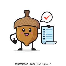 Acorn mascot character design vector