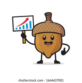 Acorn mascot character design vector