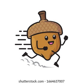 Acorn mascot character design vector