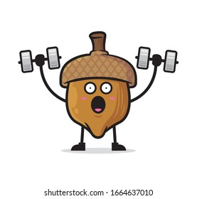Acorn mascot character design vector