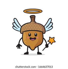 Acorn mascot character design vector