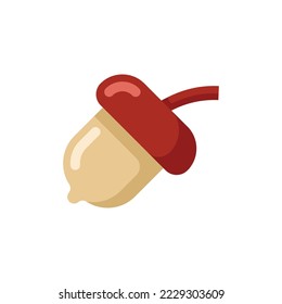 Acorn Nut Flat Icon - Herbstsaison Icon Vektorgrafik Design