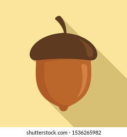 Acorn nut icon. Flat illustration of acorn nut vector icon for web design