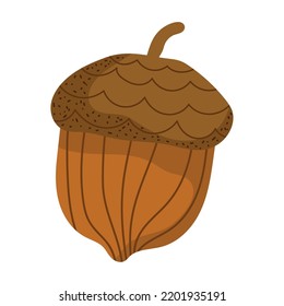 acorn nut icon flat isolated