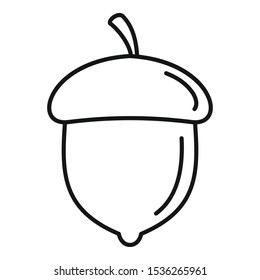 Acorn nut icon. Outline acorn nut vector icon for web design isolated on white background