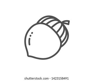 Acorn Nut Line Icon. Oaknut Sign. Oak Tree Seed Symbol. Quality Design Element. Linear Style Acorn Icon. Editable Stroke. Vector