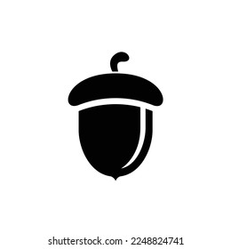 acorn nut oak tree seed logo design silhouette 