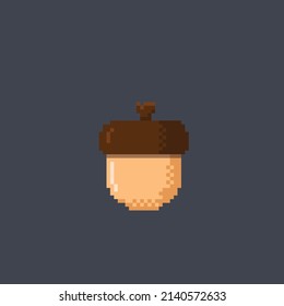 acorn nut in pixel style