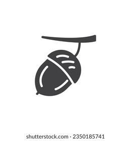 Acorn nut vector icon. filled flat sign for mobile concept and web design. Acorn shell glyph icon. Symbol, logo illustration. Vector graphics