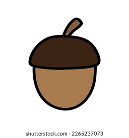 acorn oak fruit icon vector isolated on background