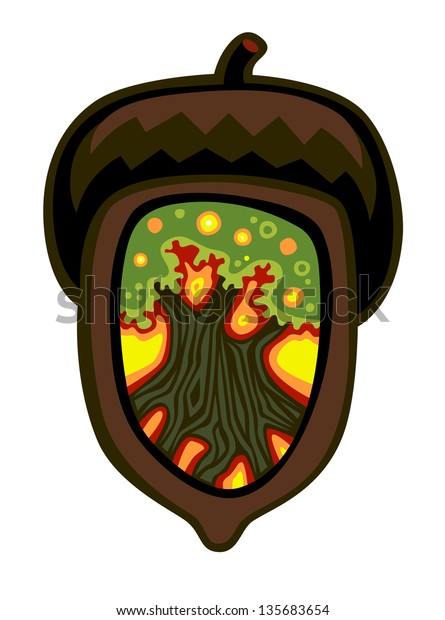 Acorn Oak Inside Growth Potential Concept Stock Vector (Royalty ...