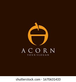 Acorn, Oak Logo Design Vector Image Stock