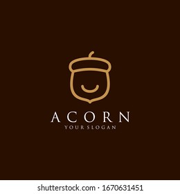Acorn, logotipo en roble, material para imágenes vectoriales de diseño