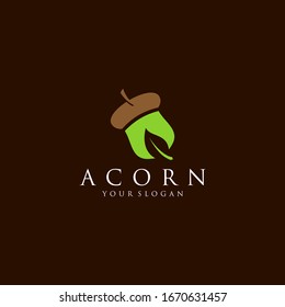 Acorn, Oak Logo Design Vector Image Stock