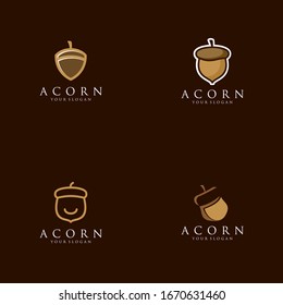 Acorn, Oak Logo Design Vector Image Stock