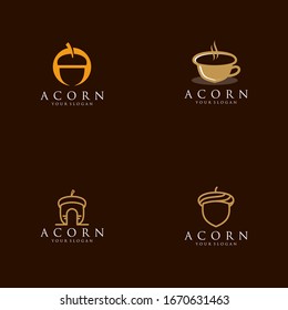 Acorn, Oak Logo Design Vector Image Stock
