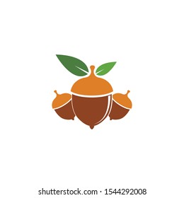 Acorn oak logo illustration vector