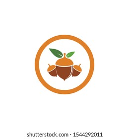 Acorn oak logo illustration vector