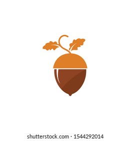 Acorn oak logo illustration vector