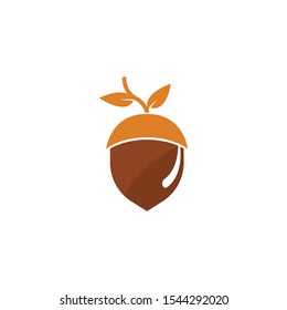 Acorn Oak Logo Illustration Vector