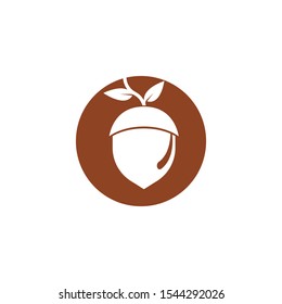 Acorn oak logo illustration vector