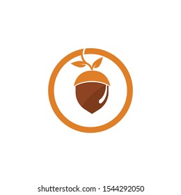 Acorn oak logo illustration vector