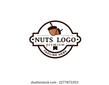 Acorn Oak Nut Drawing Logo Vektorgrafik Symbol Vorlage	