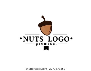 Acorn Oak Nut Drawing Logo Vector Illustration Icon Template	