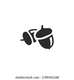 Acorn, oak nut silhouette vector, icon on a white background
