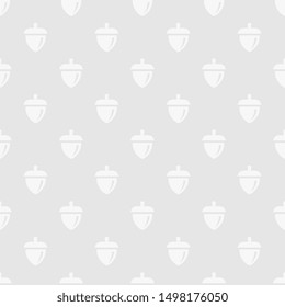 Acorn oak seamless pattern. Grey texture background illustration - Vector
